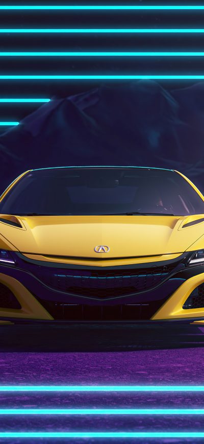 Fond d'écran iPhone Honda Acura Nsx Synthwave 5k