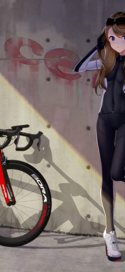 Fond d'écran iPhone Anime Girl With Bike 4k
