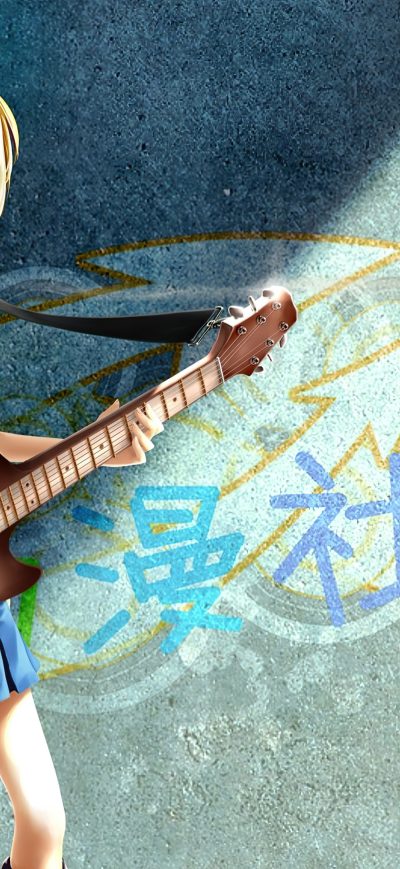 Fond d'écran iPhone Anime Girl Guitar Grafitti 4k