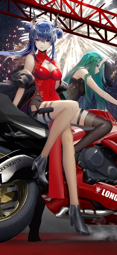 Fond d'écran iPhone Anime Girls Bike Ride Evening 5k