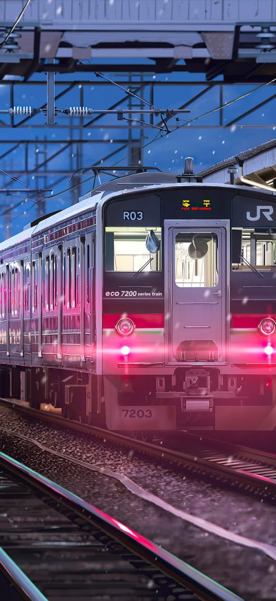 Fond d'écran iPhone Train Anime Art 4k