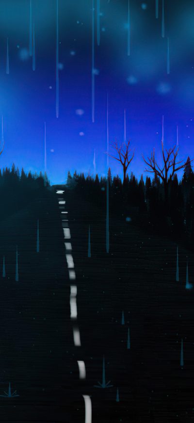 Fond d'écran iPhone Lonely Blue Road 4k