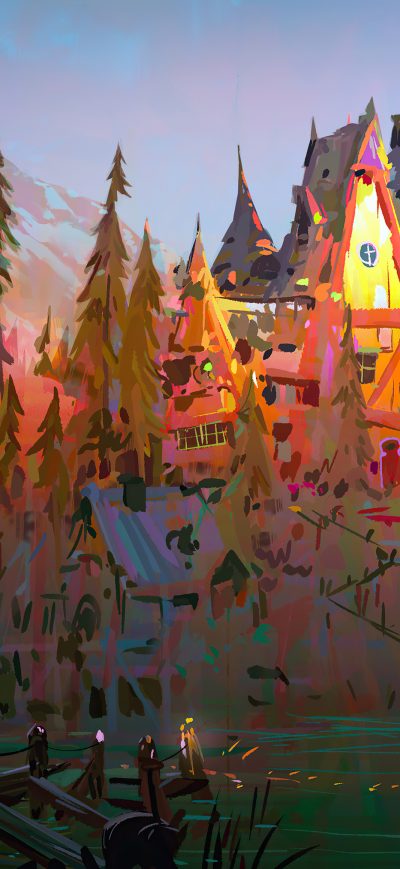 Fond d'écran iPhone Autumn World Painting 4k