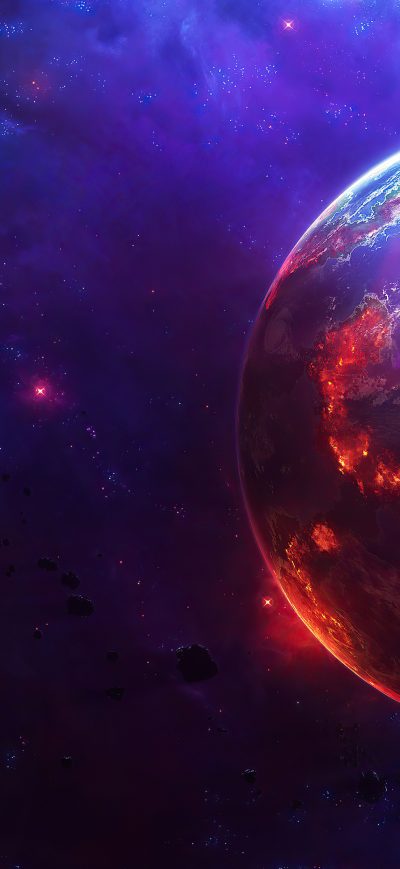 Fond d'écran iPhone Space Planet Asteroid Moon 4k