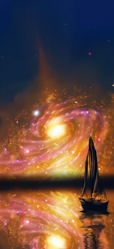 Fond d'écran iPhone Astronomy Exo Planet Boat Scenery 5k