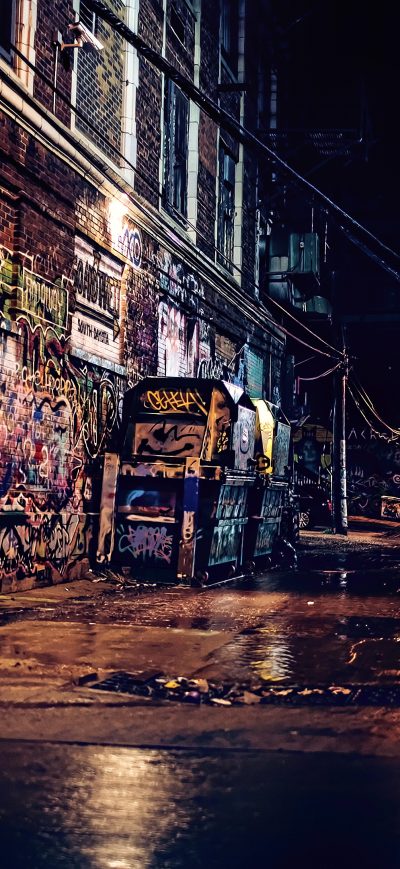 Fond d'écran iPhone Graffiti Wall Night 4k
