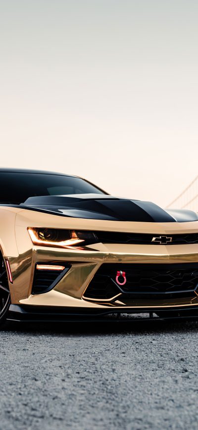 Fond d'écran iPhone Gold Camaro Chrome 4k