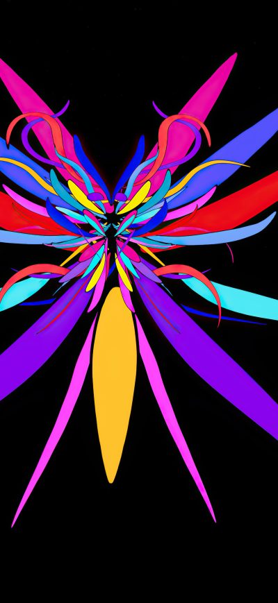 Fond d'écran iPhone Colorful Bug Minimal Dark 5k