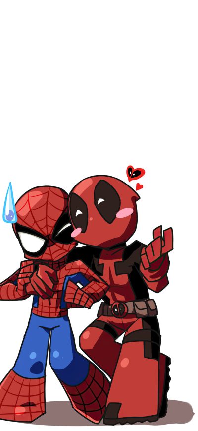 Fond d'écran iPhone Deadpool Spiderman Art 4k