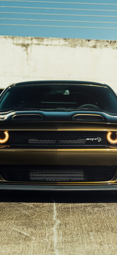 Fond d'écran iPhone Dodge Green Hellcat 8k