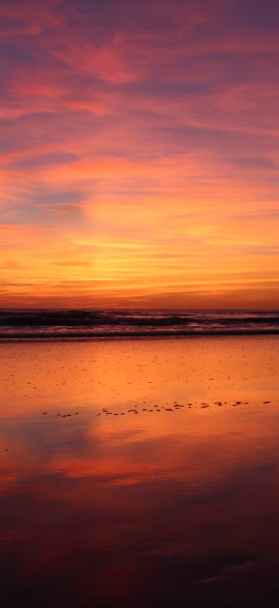 Fond d'écran iPhone Beach Sunset Evening 4k