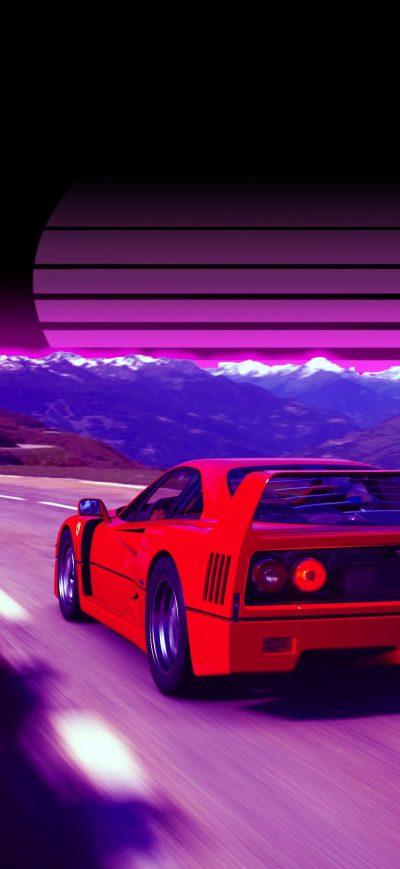 Fond d'écran iPhone Ferrari F40 Retro Road 4k