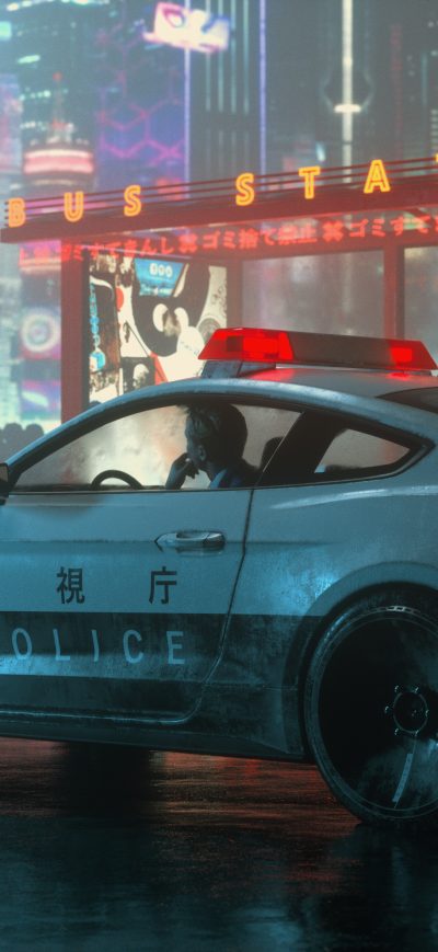 Fond d'écran iPhone Mustang Shelby GT Police Car 4k