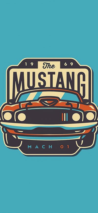 Fond d'écran Ford Mustang Minimal 4k sur iPhone