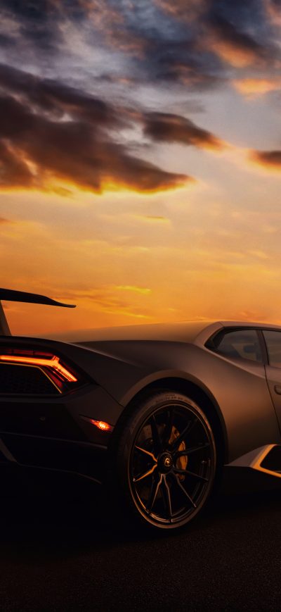 Fond d'écran iPhone Lamborghini Epic Sunset 5k