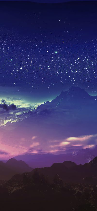 Fond d'écran iPhone Stars Landscape Digital Art 4k