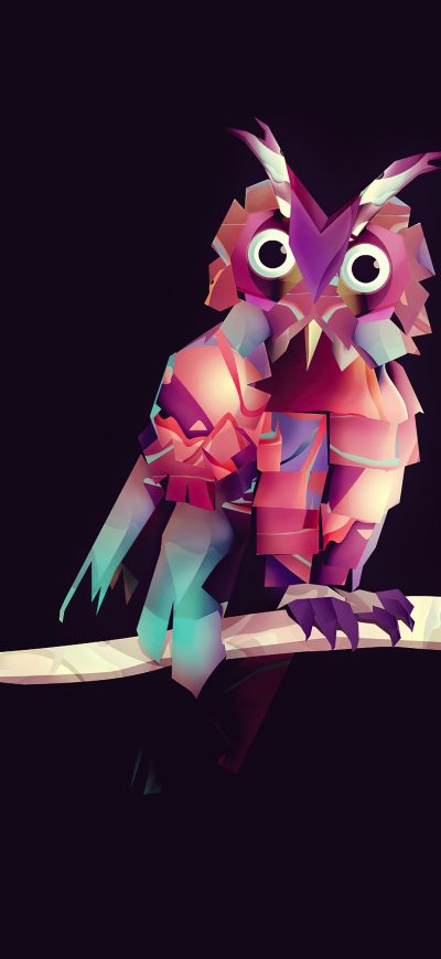 Fond d'écran iPhone Owl Low Poly 4k