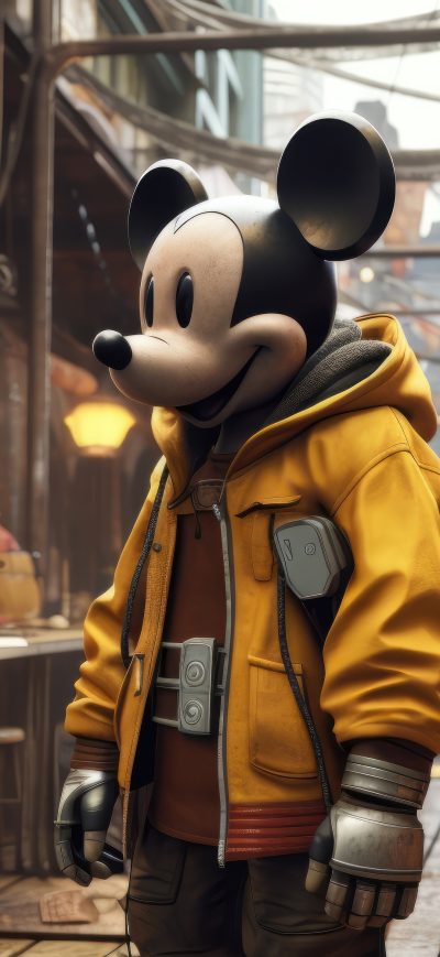 Fond d'écran iPhone Mickey Meets Futuristic City