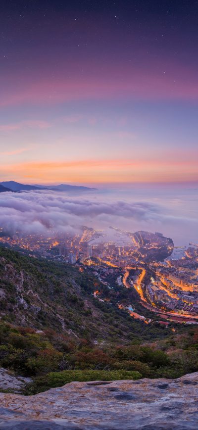 Fond d'écran iPhone Monaco Fog Summer Sunrise