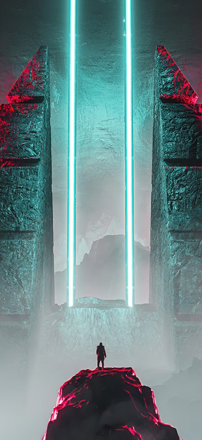 Fond d'écran iPhone Neon Light Science Fiction 4k