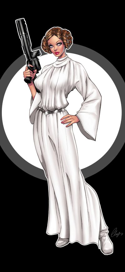Fond d'écran iPhone Princess Leia Minimal 4k