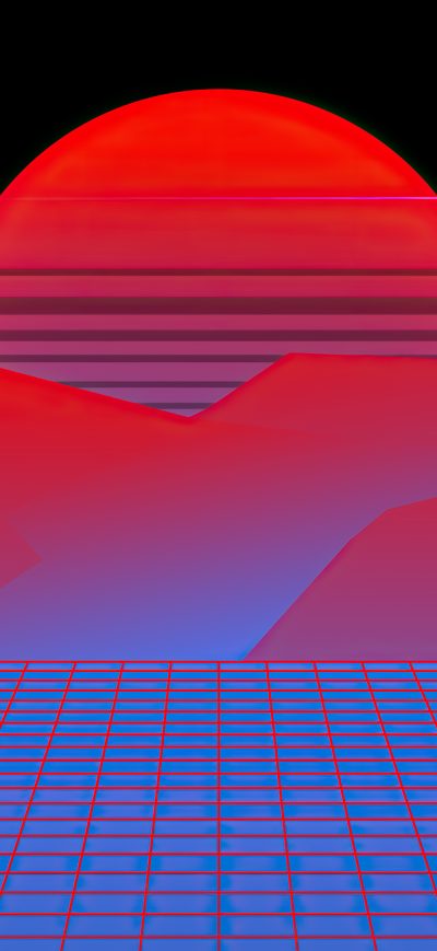 Fond d'écran iPhone Retrowave Sun Synth Style 4k