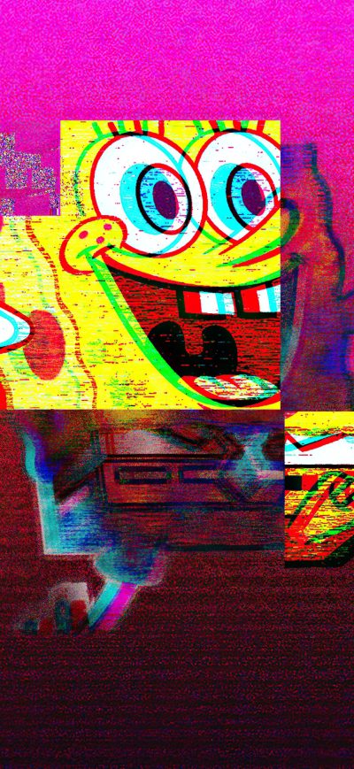 Fond d'écran iPhone Spongebob Vaporwave 4k