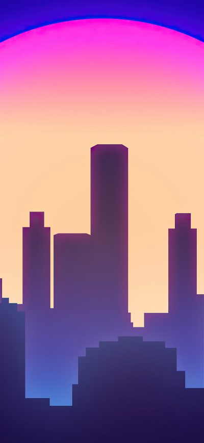 Fond d'écran iPhone City Vibes Synthwave 4k