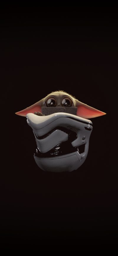 Fond d'écran iPhone The Mandalorian Baby Yoda Minimal 4k