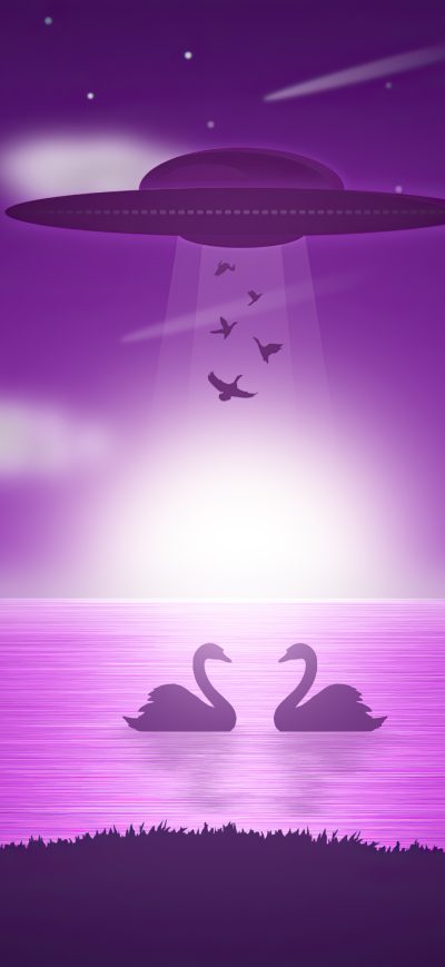 Fond d'écran iPhone Ufo Swan Illustration