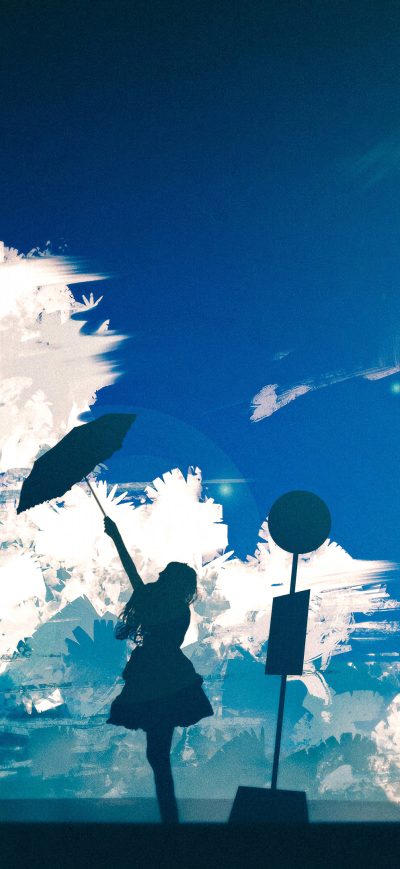 Fond d'écran iPhone Stormy Wind Umbrella Girl 4k