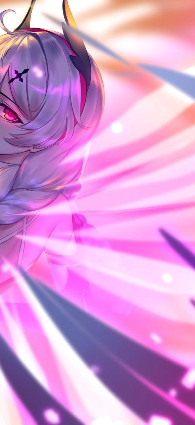 Fond d'écran iPhone Knight Moonbeam Japan Anime Girl Glowing Eyes