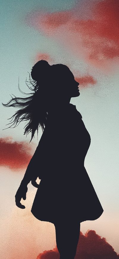 Fond d'écran iPhone Girl In Joy Evening Silhouette 4k