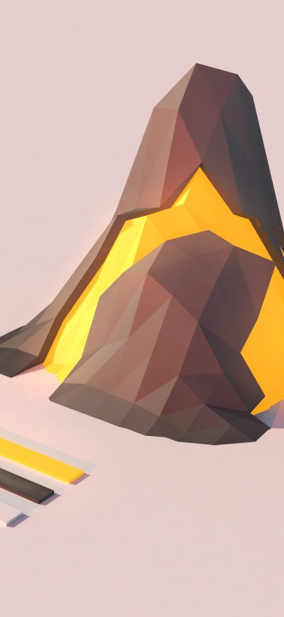 Fond d'écran iPhone Volcano Lowpoly 4k
