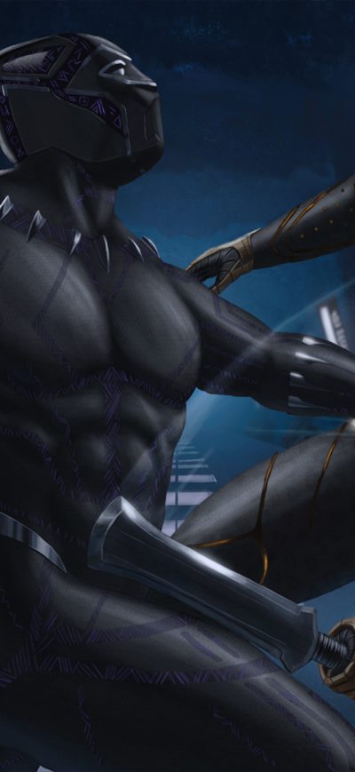 Fond d'écran iPhone Black Panther And Erik Killmonger Artwork