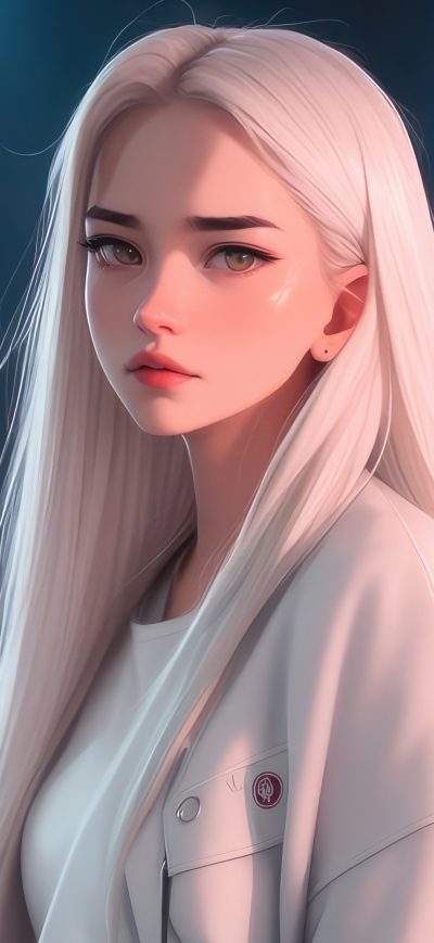 Fond d'écran iPhone Anime Girl White Hairs In Ubran City