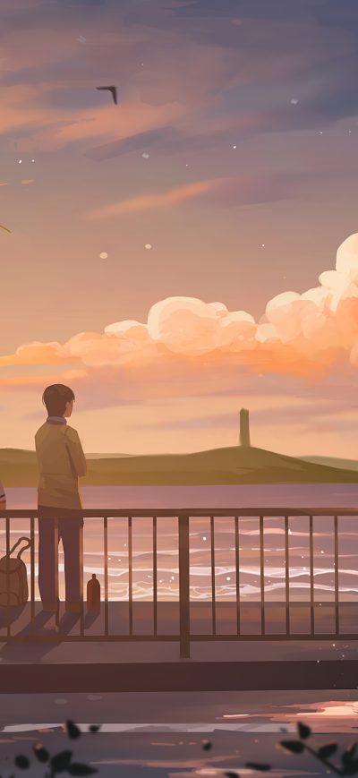 Fond d'écran iPhone Anime Couple Lets Talk 4k