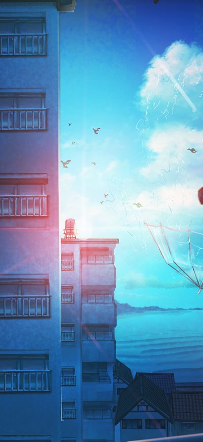 Fond d'écran Anime Girl Falling sur iPhone
