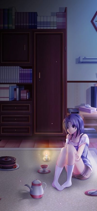Fond d'écran iPhone Anime Girl Alone In Room On Her Birthday
