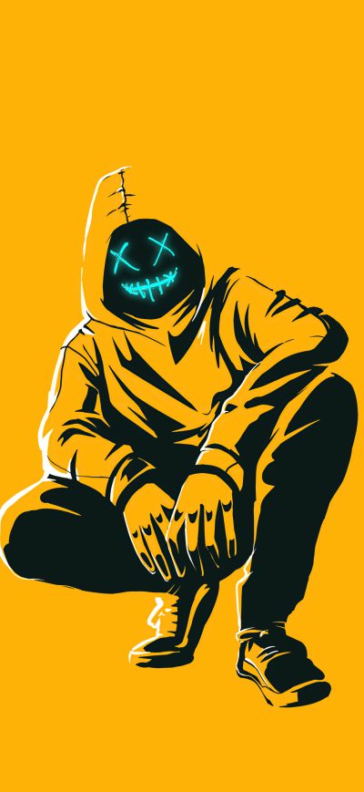 Fond d'écran iPhone Anonmyus Boy Yellow Minimal 4k