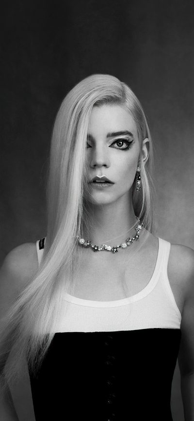 Fond d'écran iPhone Anya Taylor Joy Monochrome 4k