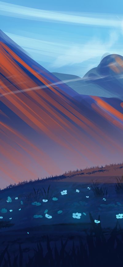 Fond d'écran iPhone Hiker Sunrise Illustration 5k