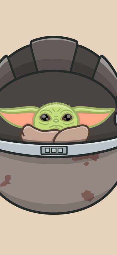 Fond d'écran iPhone Baby Yoda Minimal 4k