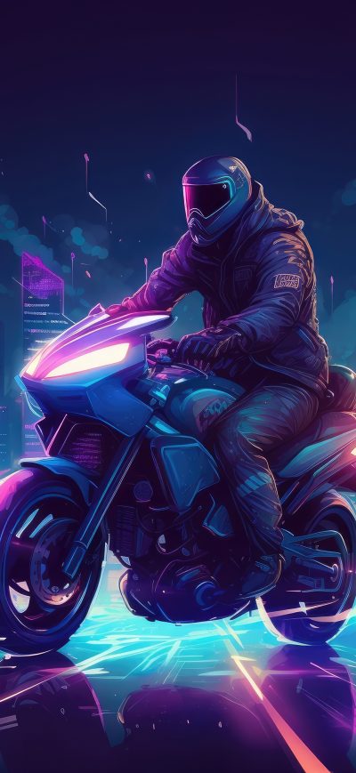 Fond d'écran iPhone Unleashing The Future Scifi Biker