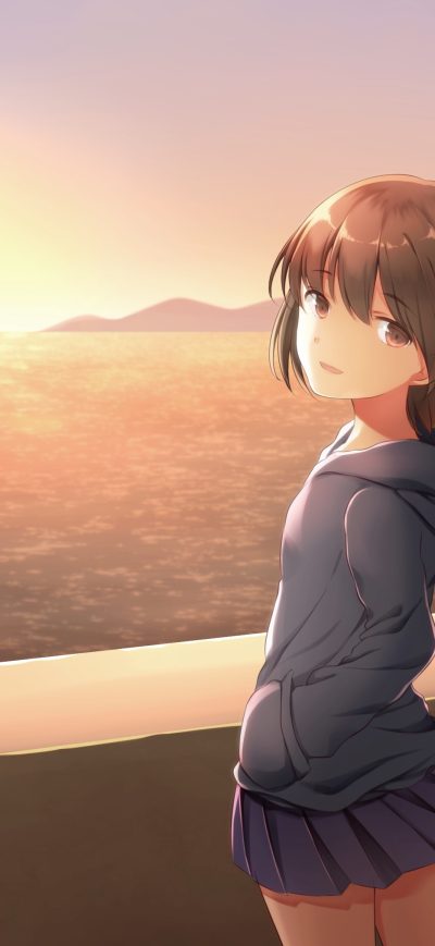 Fond d'écran iPhone Anime Girl Looking Back At Viewer