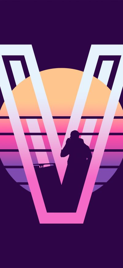 Fond d'écran iPhone Cyberpunk 2077 V Minimal 5k