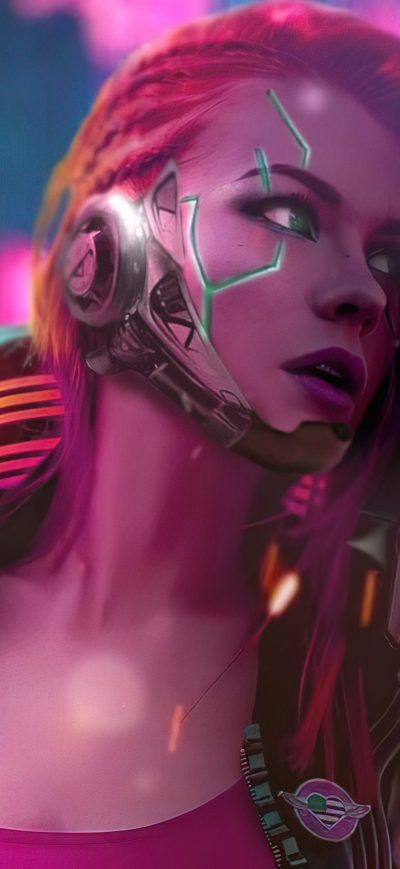 Fond d'écran iPhone Cyberpunk Scifi Girl 4k