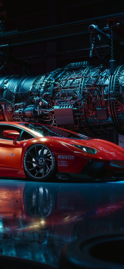 Fond d'écran LB Aventador CGI sur iPhone