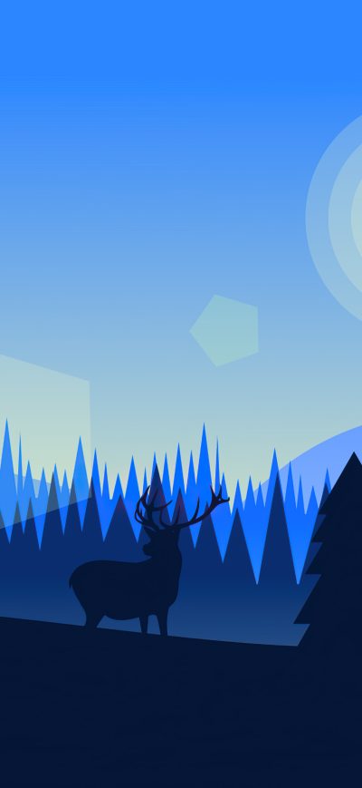 Fond d'écran iPhone Deer Forest Vector Illustration
