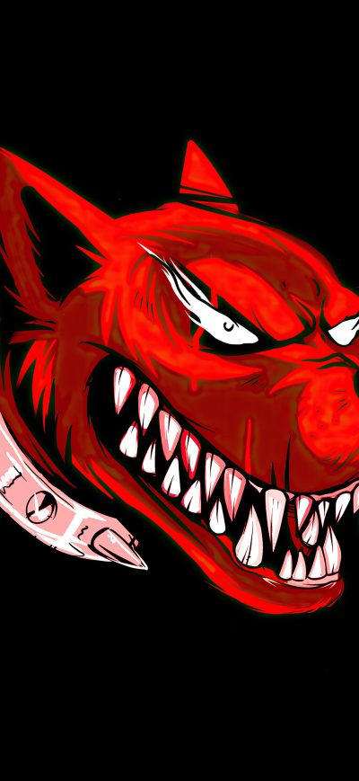Fond d'écran iPhone Dog Angry Red Minimal 4k